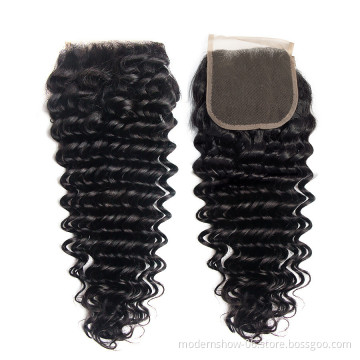 Deep wave  Lace Closure 5*5 4*4 Human Hair  Deep Wave Virgin Hair Transparent HD  Lace Closure